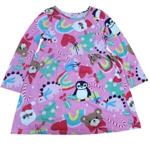 H&M Christmas Dress Pink Long Sleeve Girls Size 5T 6
